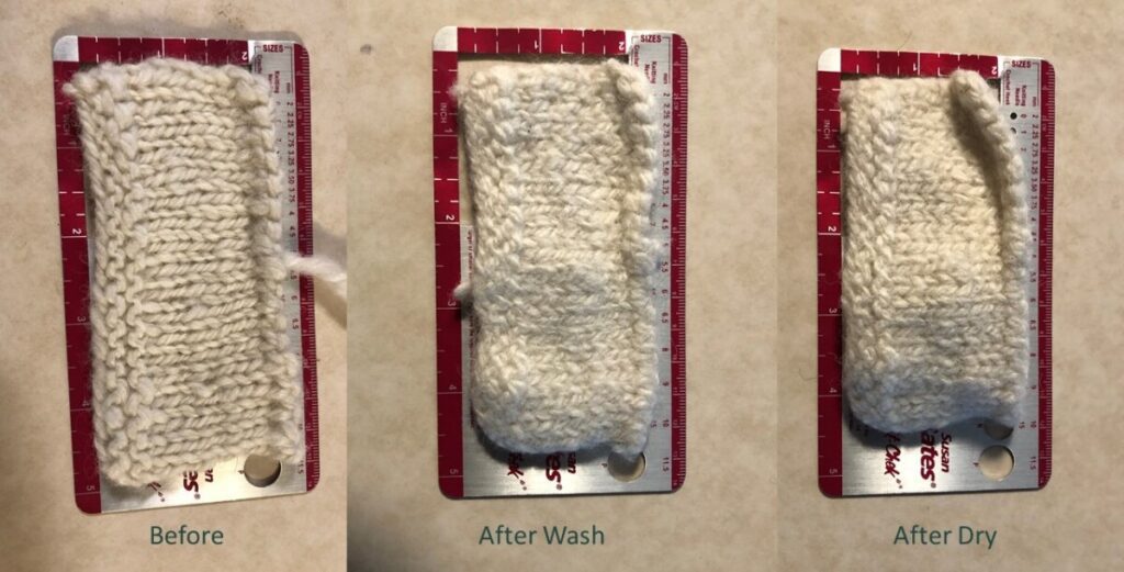 does wool yarn shrink when washed